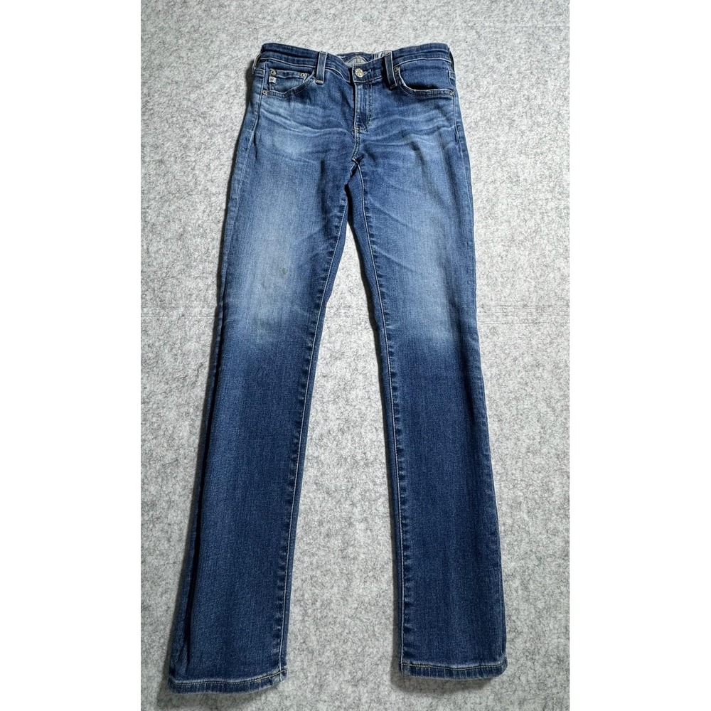 AG Adriano Goldschmied The Stilt Slim Straight Jeans Womens 28 Blue Med Wash